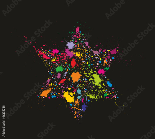 Grunge colorful David Star - holiday vector illustration