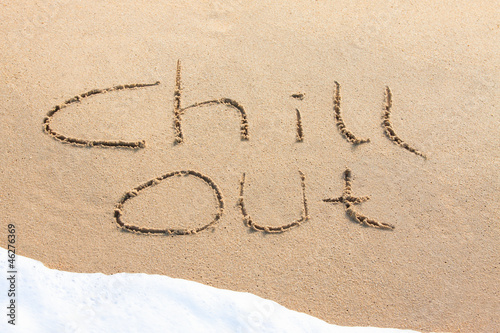 Obraz na płótnie Chill out - written in the sand
