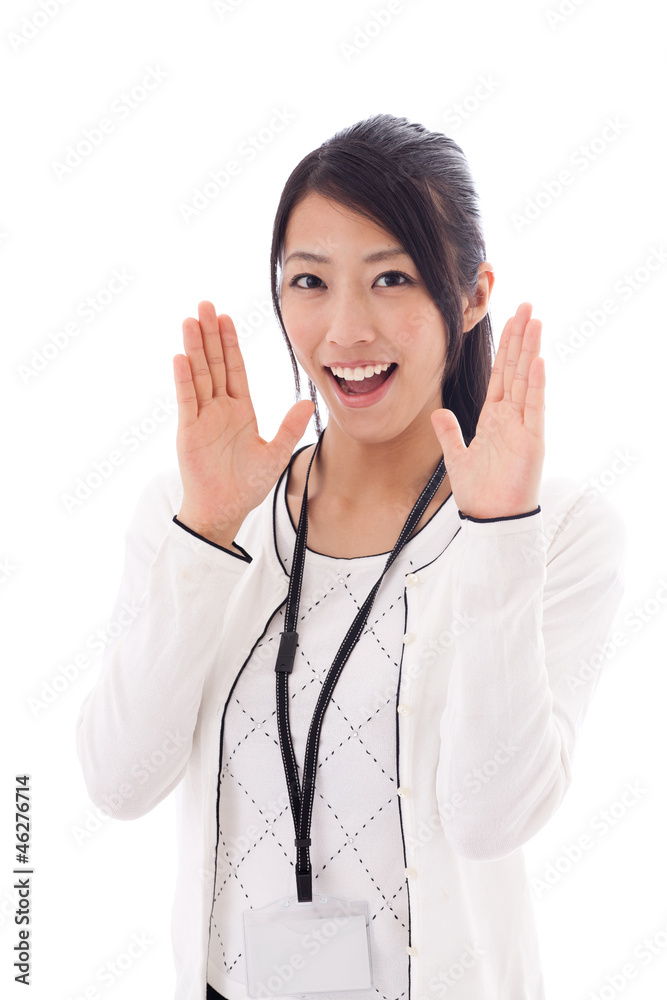attractive asian businesswoman on white background attractive asian businesswoman on white background