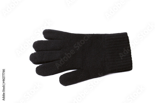 Black gloves on the white background