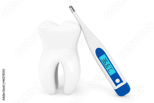 Extreme closeup tooth with thermometer