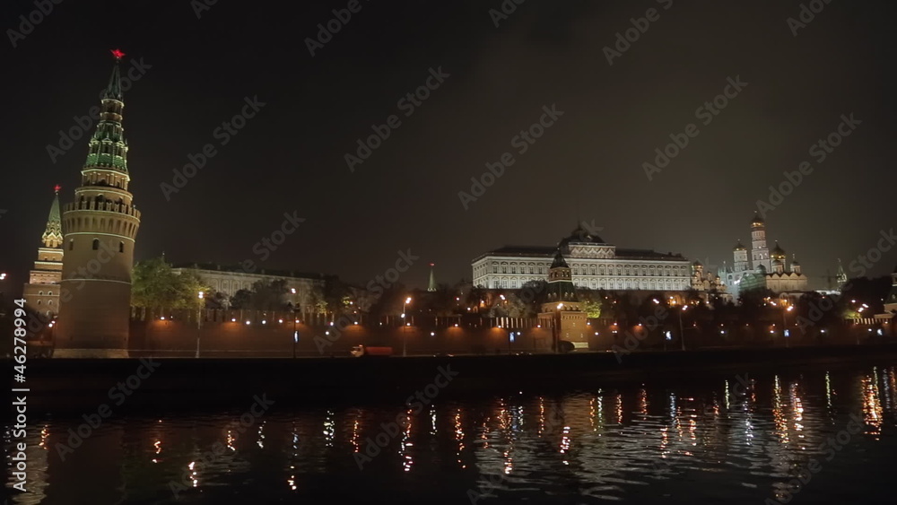 night Kremlin Embankment panorama night Kremlin Embankment panorama