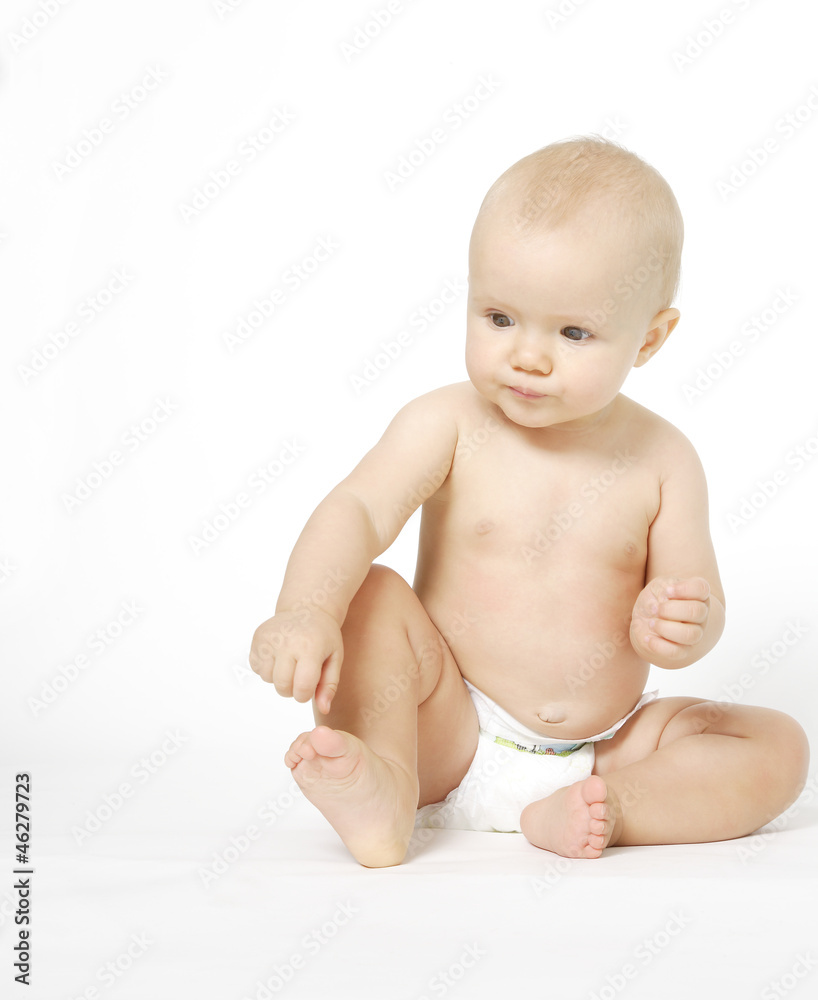 siedzące niemowle - obrazy, fototapety, plakaty 