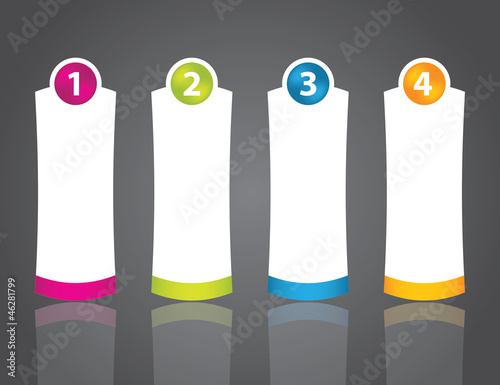 advertising label set with numbered buttons