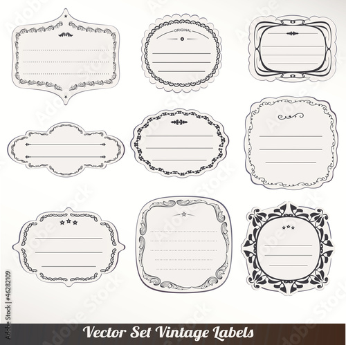 Vector Frame labels Set ornamental vintage decoration