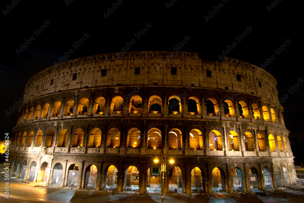 Coliseum of Rome by night