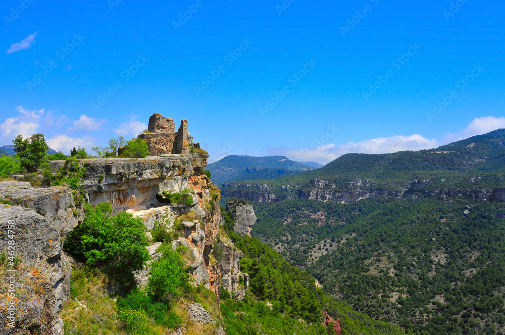 remains of an old castle in Siurana de Prades, Spain