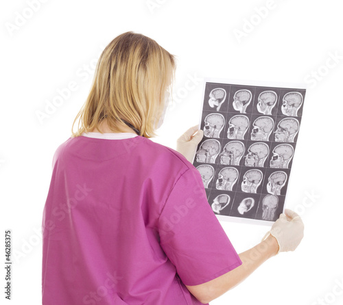 Medical doctor with radiograph