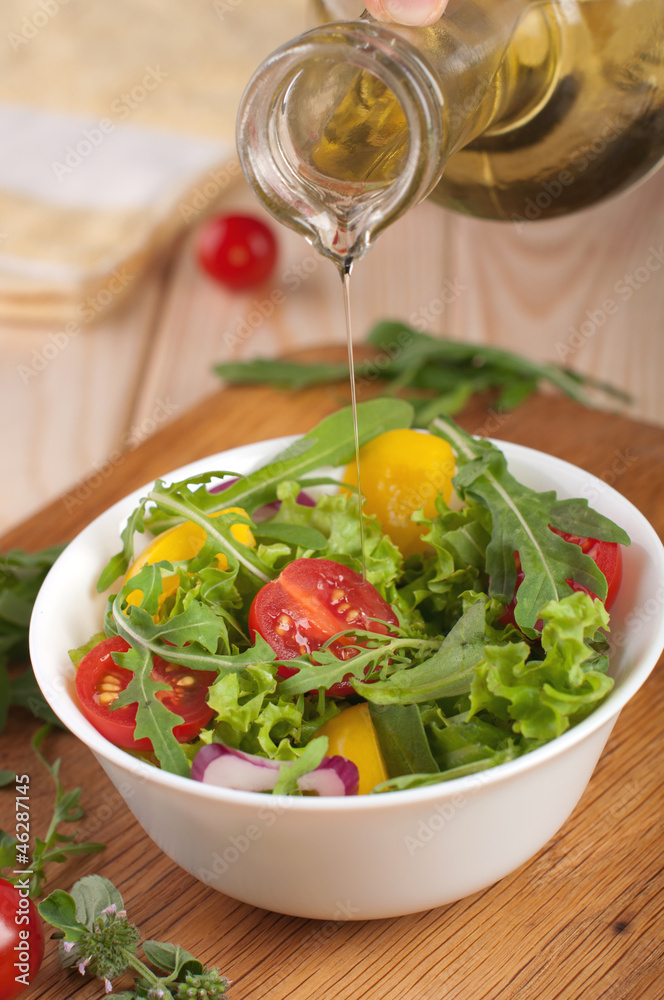 Fresh salad with tomatoes pepper and onions Fresh salad with tomatoes pepper and onions