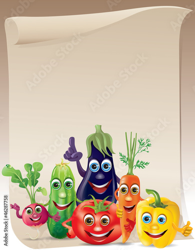 Funny vegetables company scroll