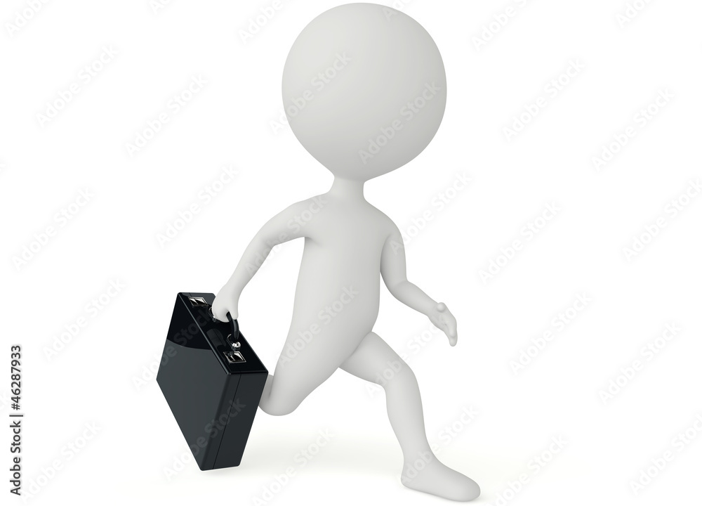 3d humanoid character running with a briefcase 3d humanoid character running with a briefcase