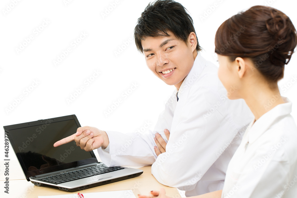 Asian young medical doctor isolated on white background Asian young medical doctor isolated on white background
