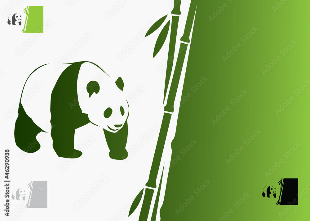 Fototapeta premium Giant panda background - vector illustration