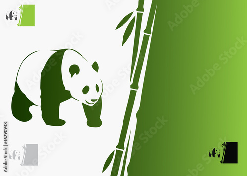 Fototapeta Naklejka Na Ścianę i Meble -  Giant panda background - vector illustration