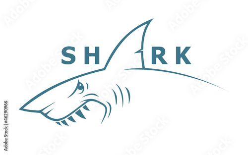 Shark banner - vector illustration