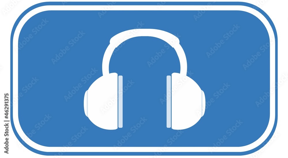 Casque audio dans un panneau