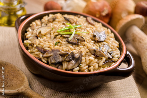 Wild mushroom risotto.