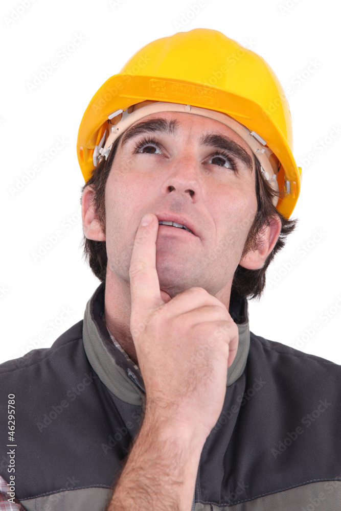Tradesman deep in thought Tradesman deep in thought