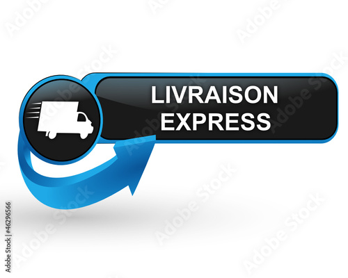 livraison express sur bouton web design bleu