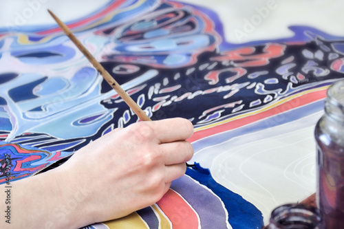 Hand painting on fabric