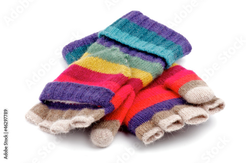 Rainbow Striped Gloves with Fingers