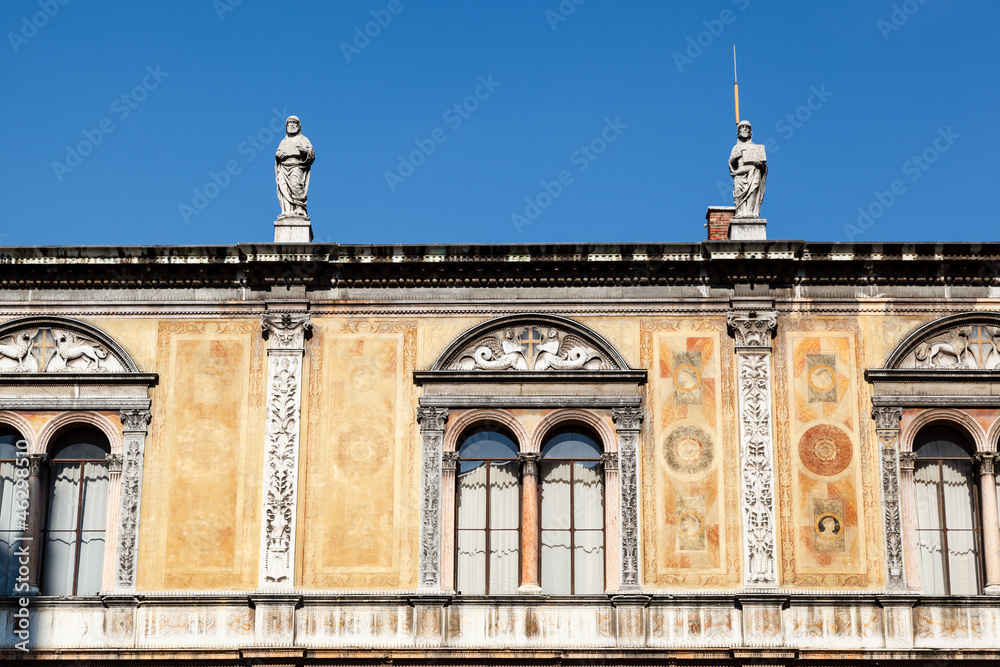 Palace Facade on Piazza dei Signoria in Verona, Veneto, Italy