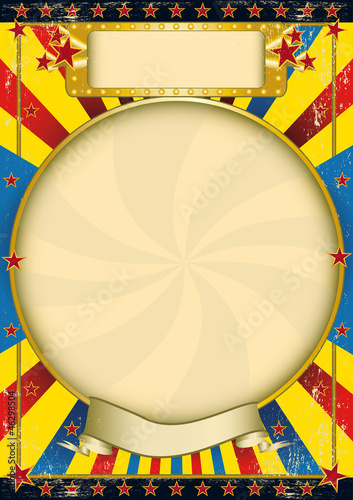 Vintage blue and yellow poster