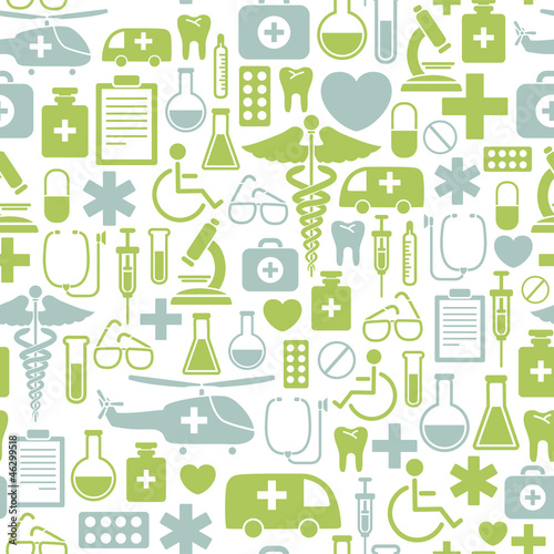 seamless pattern with medical icons