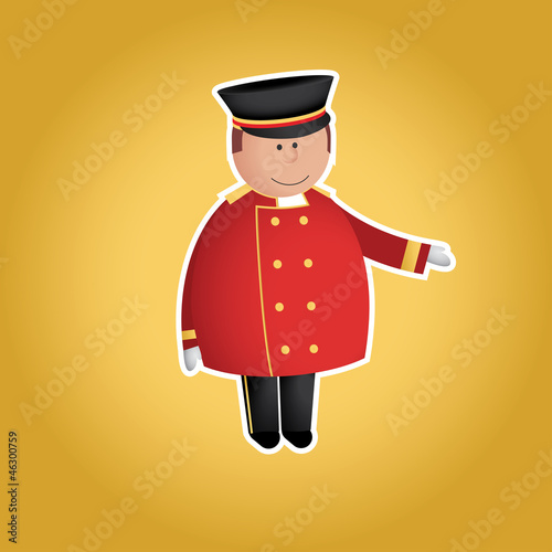 Cute doorman vector character