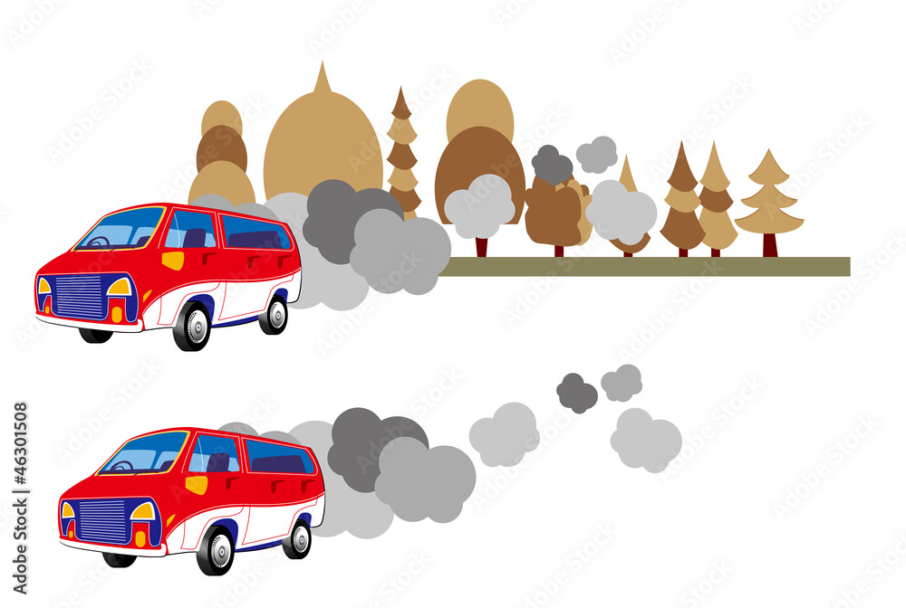 自動車 環境 汚染 排気 ガス 問題 影響 Stock イラスト Adobe Stock
