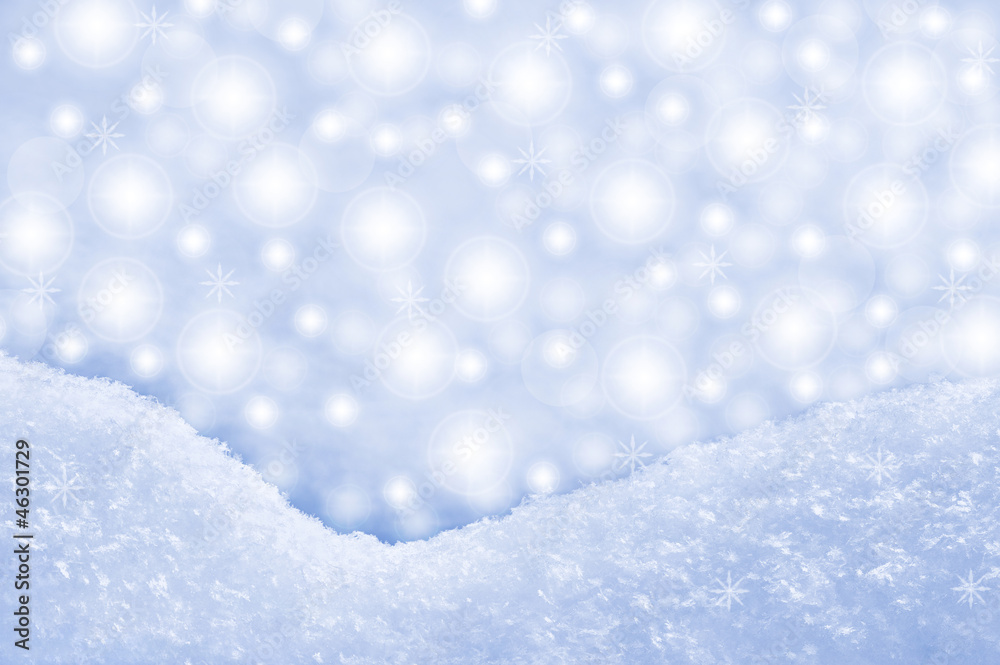 Detail of snowdrift and  sparkling background