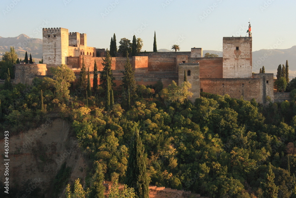 view of Alcazaba from Albayzin, Granada, Spain