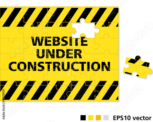 Website under construction puzzle concept