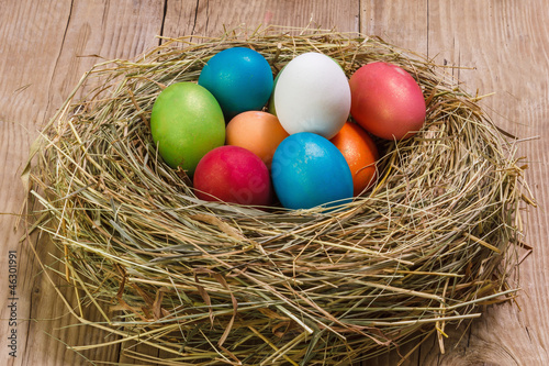 Nest with Easter eggs