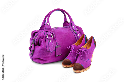 Purple female bag&shoes-1