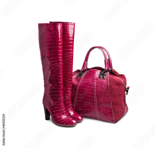 Red female bag&boots-1
