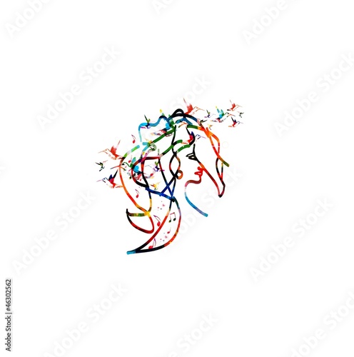 colorful vector women with hummingbirds