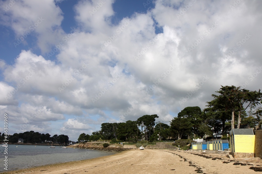 cabanes de plage, île aux moines, golfe du morbihan