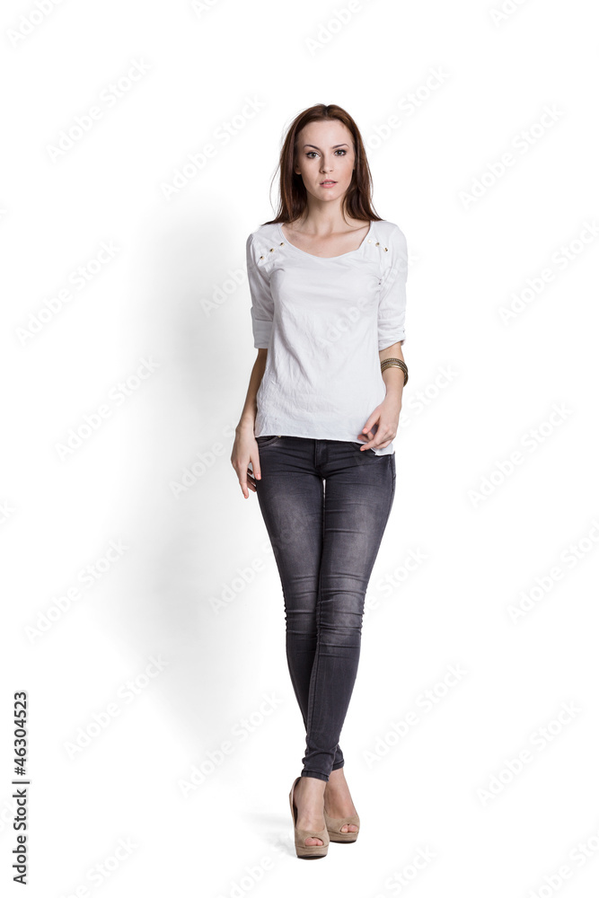 Beautiful woman in white blouse Beautiful woman in white blouse