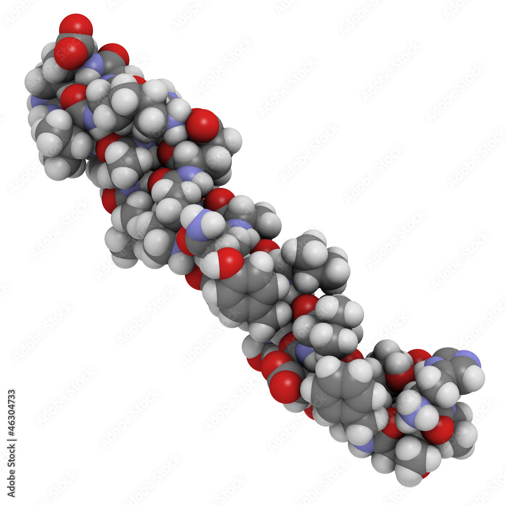 Glucagon-like Peptide 1 (GLP-1) molecule, chemical structure Stock