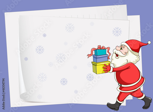 paper sheets and santa claus