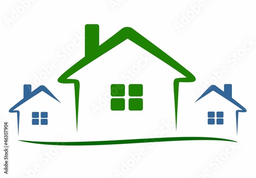 three modern houses