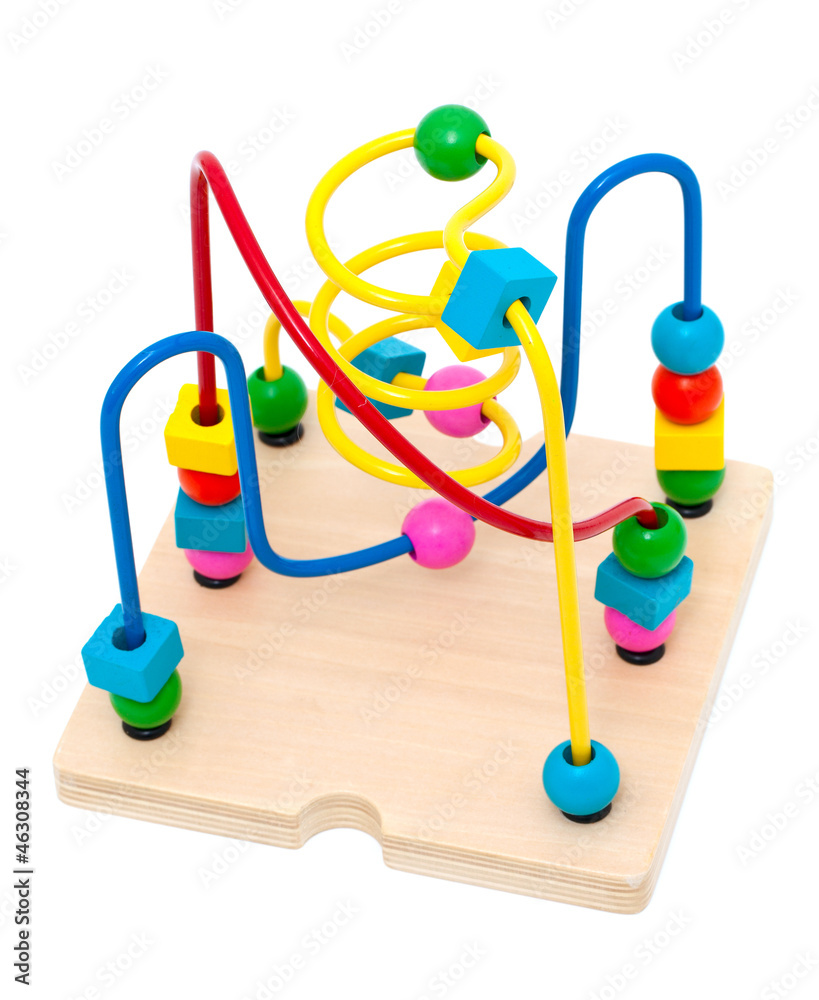 Child counting learning multi color wood bead toy Child counting learning multi color wood bead toy