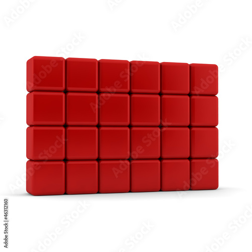 24 Blank red equilateral cube template
