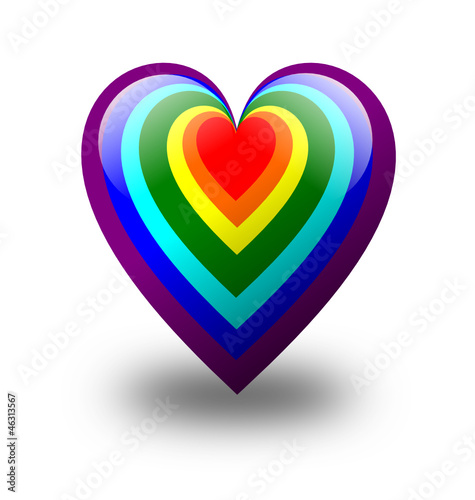 Coeur multicolore