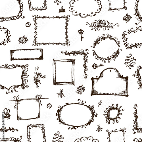 Seamless pattern with picture frames for your design