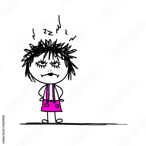 Funny girl sketch for your design