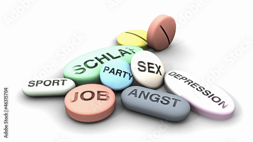 Pillen, Medikamente für Job, Sex, Schlaf…