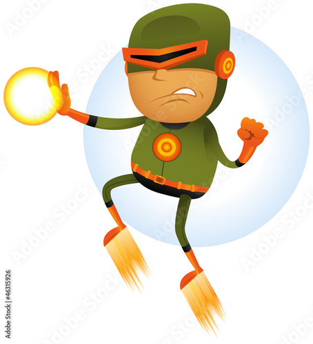 Flying Comic Superhero