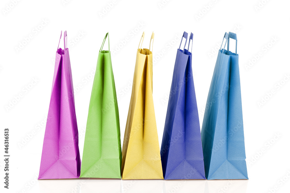 Several shopping bags.